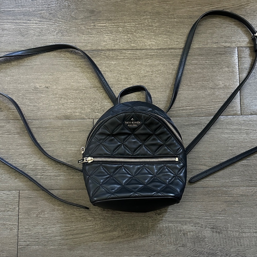 Kate Spade Quilted Black Backpack NWOT
